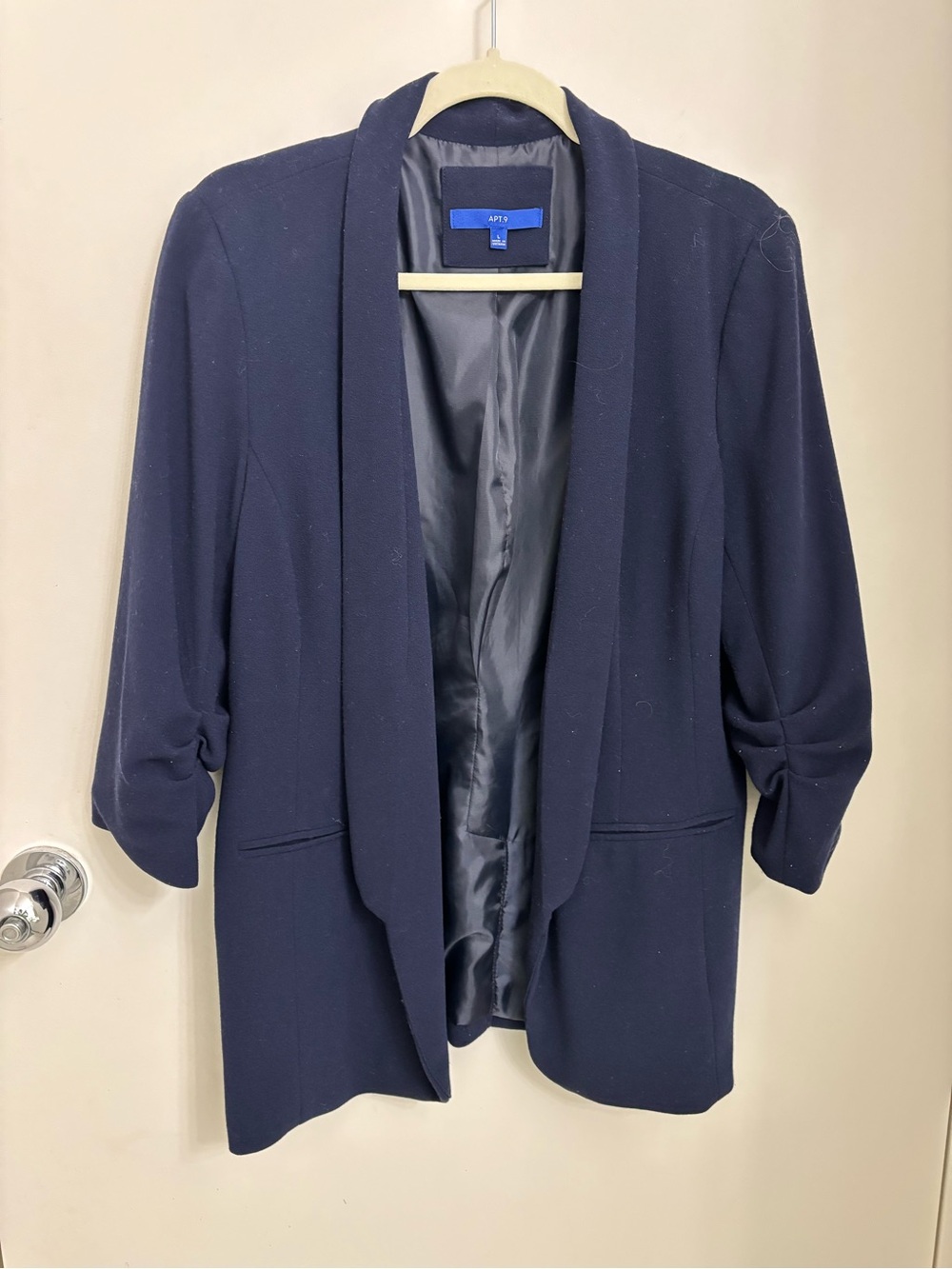 Apt. 9 open blazer with ruched sleeves